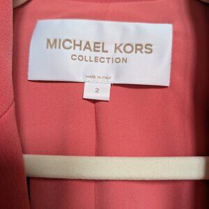 Michael Kors Collection Georgina Stretch Pebble Crepe Blazer Womens 2 Rosewood